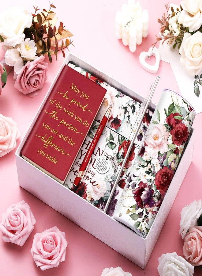 Wiwiqing 6 Pcs Appreciation Gift Set for Coworker Female Women Thank You May You Be Proud Ink Flower Gifts for Employee Staff Volunteer Administrative Professional Assistant(Vintage Style) - Image 3